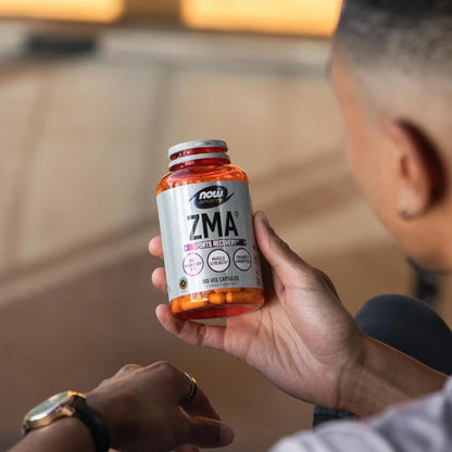 NOW Foods Sports Nutrition, ZMA (Zinc, Magnesium and Vitamin B-6), Enhanced Absorption, Sports Recovery*, 180 Capsules